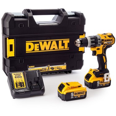 DEWALT 18 V./5,0 Ah ÇİFT AKÜLÜ KÖMÜRSÜZ ŞARJLI MATKAP